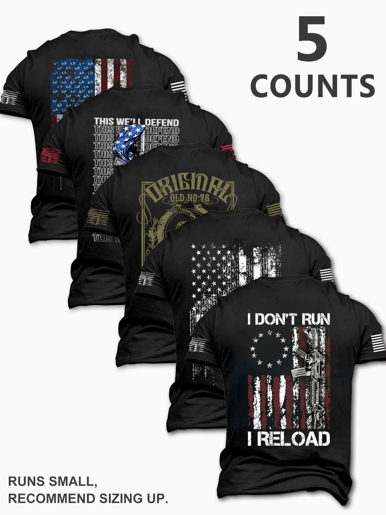 Men's Fashion Round Neck Casual Short Sleeve T-Shirt, Summer Comfortable Flag Print Outdoor Tee, Ideal for Daily Wear