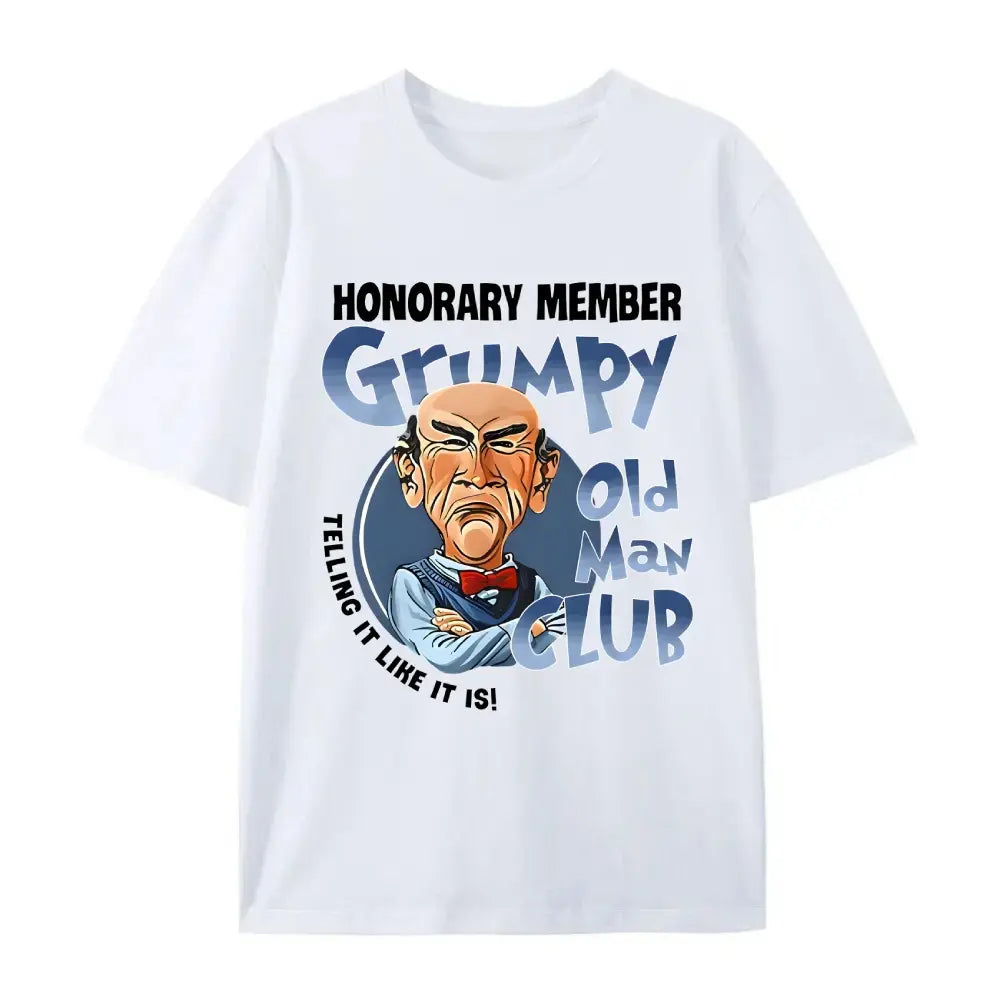 Men's Grumpy Old for Man Club Honorary Member T-Shirt- Soft, Summer, Short Sleeve, Men's Trendy Short Sleeve Shirt, Letter Pattern Print T-Shirt, Regular Crew Neck Tee
