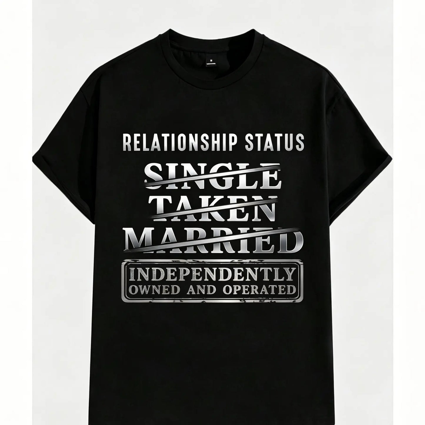 Relationship Status Independently Single Divorced Ex Wife Funny Graphic T-Shirt - Unisex Black Cotton Tee with White & Red Text grandma's favorite t shirt good graphic tees funny graphic tee funny shirt guys gifts trendy t-shirts oversized tshirt  black