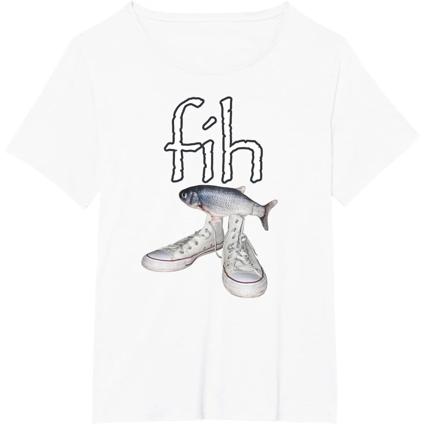 Fih Shoes Fish Funny Misspelled Fish Meme Fih Calling Humor T-Shirt