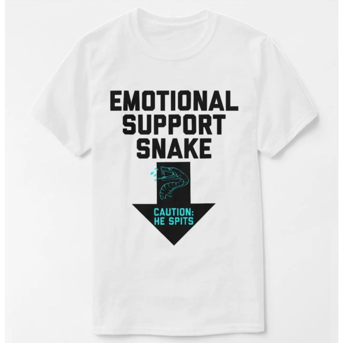 Crude Humor T-Shirt for Women, 'Emotional Support Snake' Graphic Print, Casual Short Sleeve Round Neck Streetwear Top, Shortsleeve