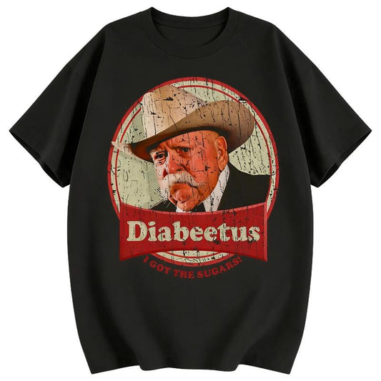 Summer T Shirts New Stylish Retro Diabeetus Print for Men Women Couple Fashion T-Shirt Short Sleeve Crew Neck Fitted Casual Classic