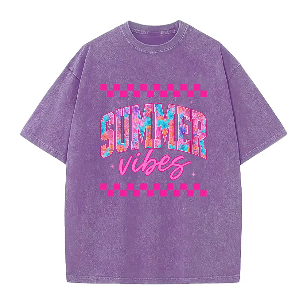 Summer Vibes Shirt, Retro Summer Shirt, Beach Vacation Shirt, Trendy Summer Graphic Tee, Cute Aesthetic Shirt, Casual Daily Wear, Soft Cotton Short Sleeve, Outdoor Leisure Top, Holiday Apparel