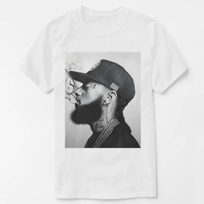 #TikTokShopRestock  Plus Size Nipsey Tshirt, Nipsey tshirt 339551 funny MEN'S short sleeve graphic T-shirt collection black PR