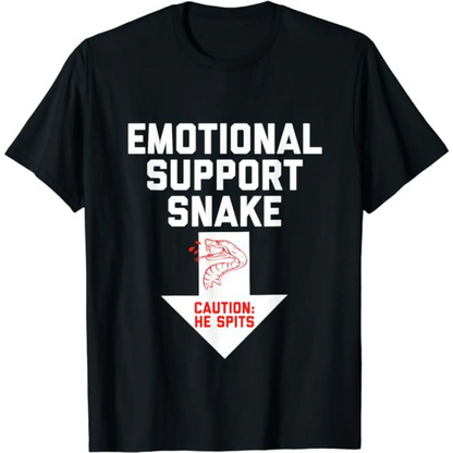 Crude Humor T-Shirt for Women, 'Emotional Support Snake' Graphic Print, Casual Short Sleeve Round Neck Streetwear Top, Shortsleeve