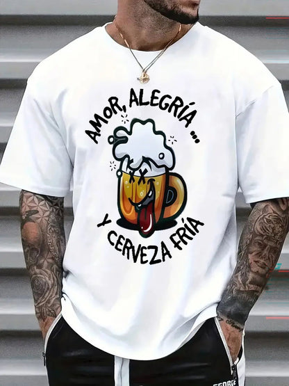 Men Casual Short Sleeve Tee 1 Pcs 100% Heavy Cotton - Comfortable Crew Neck, Soft Adorable Tees Tops