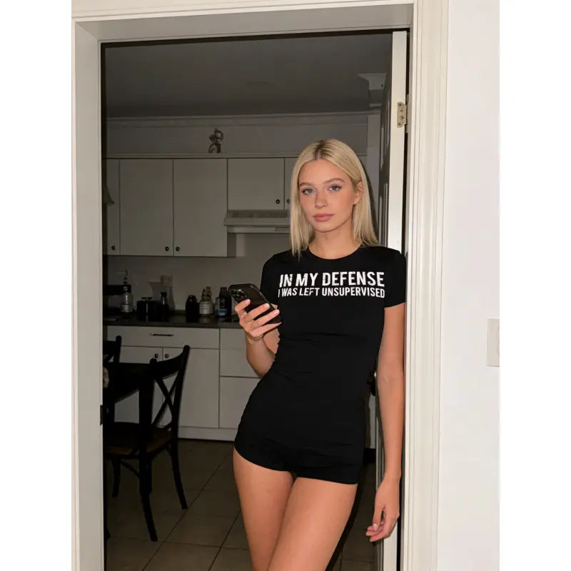 In my defense I was left unsupervised Cool Funny T-Shirt