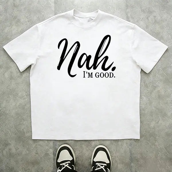 Men’s 100%25 cotton loose street-style T-shirt with a satirical humor graphic print—a trendy urban casual short-sleeve top, a best-selling funny and ironic fashion piece. tiktokshopspringglowup,father'sdaygifts