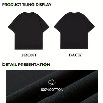 100%25 Cotton Summer T Shirts Mens Funny Print Cotton Top Casual Short Sleeve Crew Neck T Shirt Mens Clothing For Outdoor Black -1 A79 T-Shirt For Men and Women