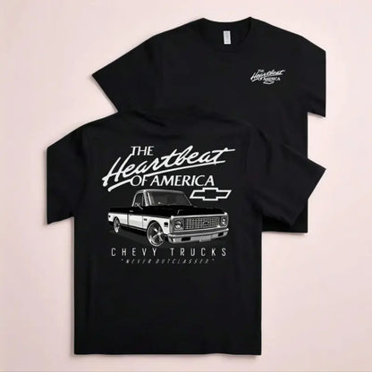 Men's T-Shirts, Graphic T-Shirts, Chevrolet Trucks, Double-Sided Graphic Print Men's T-Shirts, Vintage Men's Shirts, Casual Men's T-Shirts, Festival T-Shirts, Soft Cotton Fabric, Short Sleeve Top, Daily Outfit, Retro Style Apparel