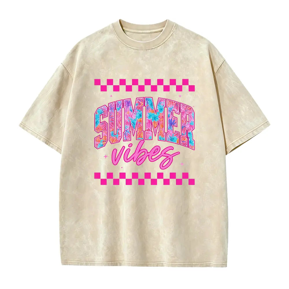 Summer Vibes Shirt, Retro Summer Shirt, Beach Vacation Shirt, Trendy Summer Graphic Tee, Cute Aesthetic Shirt, Casual Daily Wear, Soft Cotton Short Sleeve, Outdoor Leisure Top, Holiday Apparel