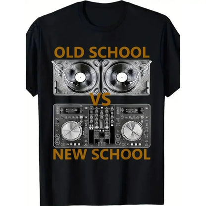 100%25 Cotton Summer T Shirts [Trendy |     Pure Cotton] 1Pc, Trendy High-End Pure Cotton Old School DJVS New School DJT T-Shirt |     HouseDance Music Exquisite Pattern Letter Print T-Shirt For Men and Women