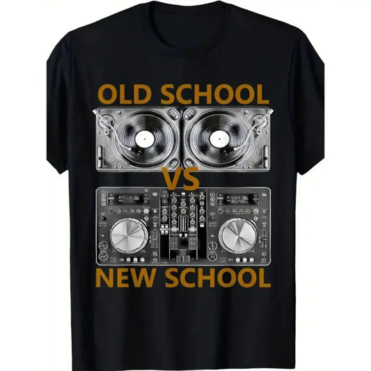 100%25 Cotton Summer T Shirts [Trendy |     Pure Cotton] 1Pc, Trendy High-End Pure Cotton Old School DJVS New School DJT T-Shirt |     HouseDance Music Exquisite Pattern Letter Print T-Shirt For Men and Women