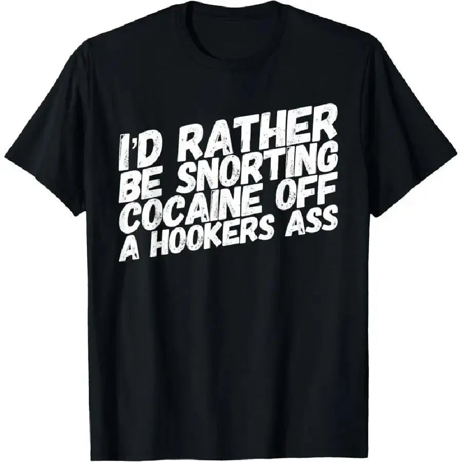 [100%25 Cotton] Men's T-shirt Funny Cocaine Hooker T-Shirt,Made of 100%25 cotton,High-quality print,Soft and comfortable to the touch ,High-quality print,Soft and comfortable,  Golf Gift T-Shirt For Men and Women