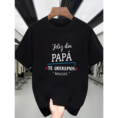 Men's Navy Blue Graphic T-Shirt, Oversized 100%25 Cotton Relaxed Fit Tee, Breathable Shortsleeve Crewneck for Casual Summer Wear