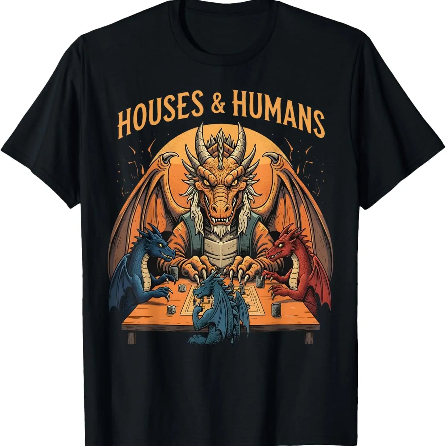 Gaming Houses Humans Funny Rpg Parody Gamer Men  T-Shirt,summerwins