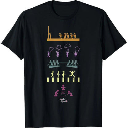 Squid Game Players And Game Icons T-Shirt Graphic tees