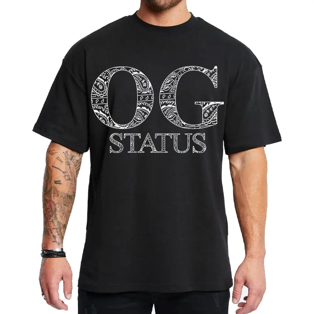 OG Status Chicano Clothing Graphic Tee Cotton Cholo Lowrider Streetwear Hoodie Sweatshirt for Men and Women
