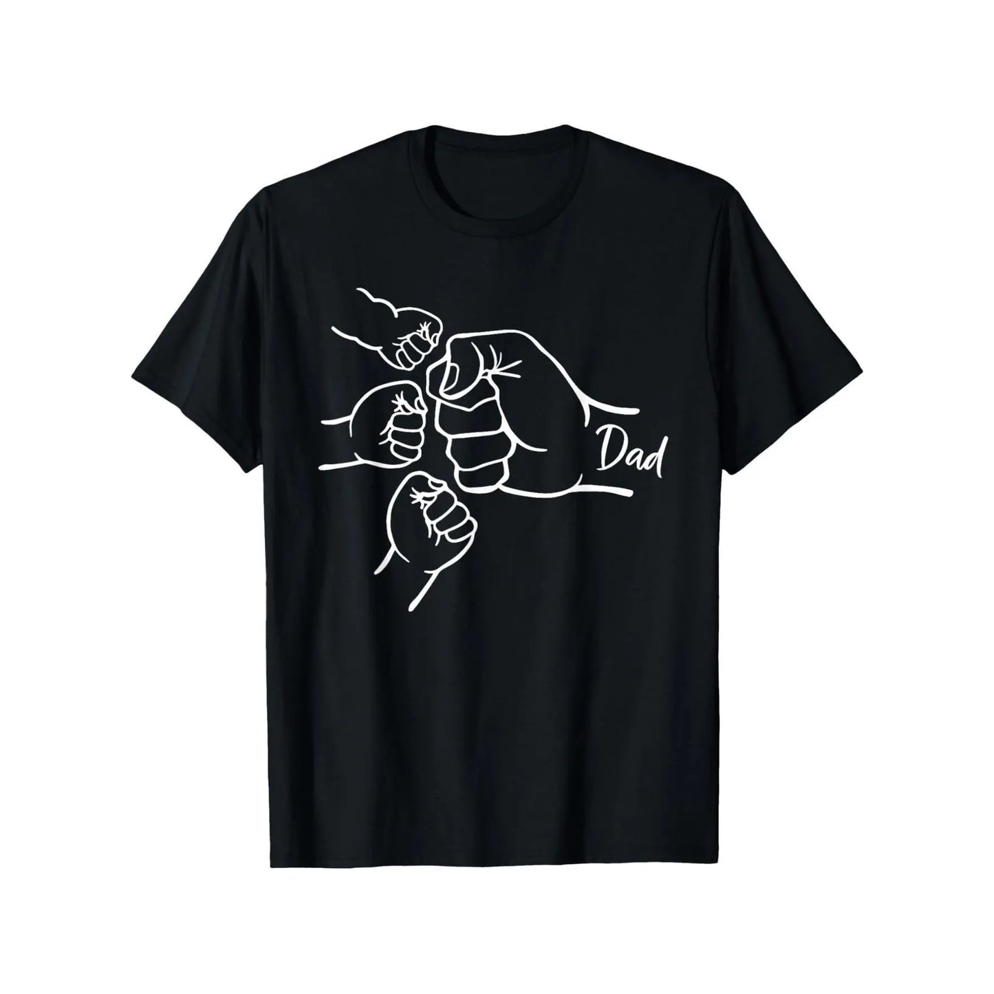 [100%25 Cotton] Dad of Three Fist Bump Tee – 100%25 Cotton, Black Short Sleeve, Ideal for Father's Day  Golf Gift T-Shirt For Men and Women