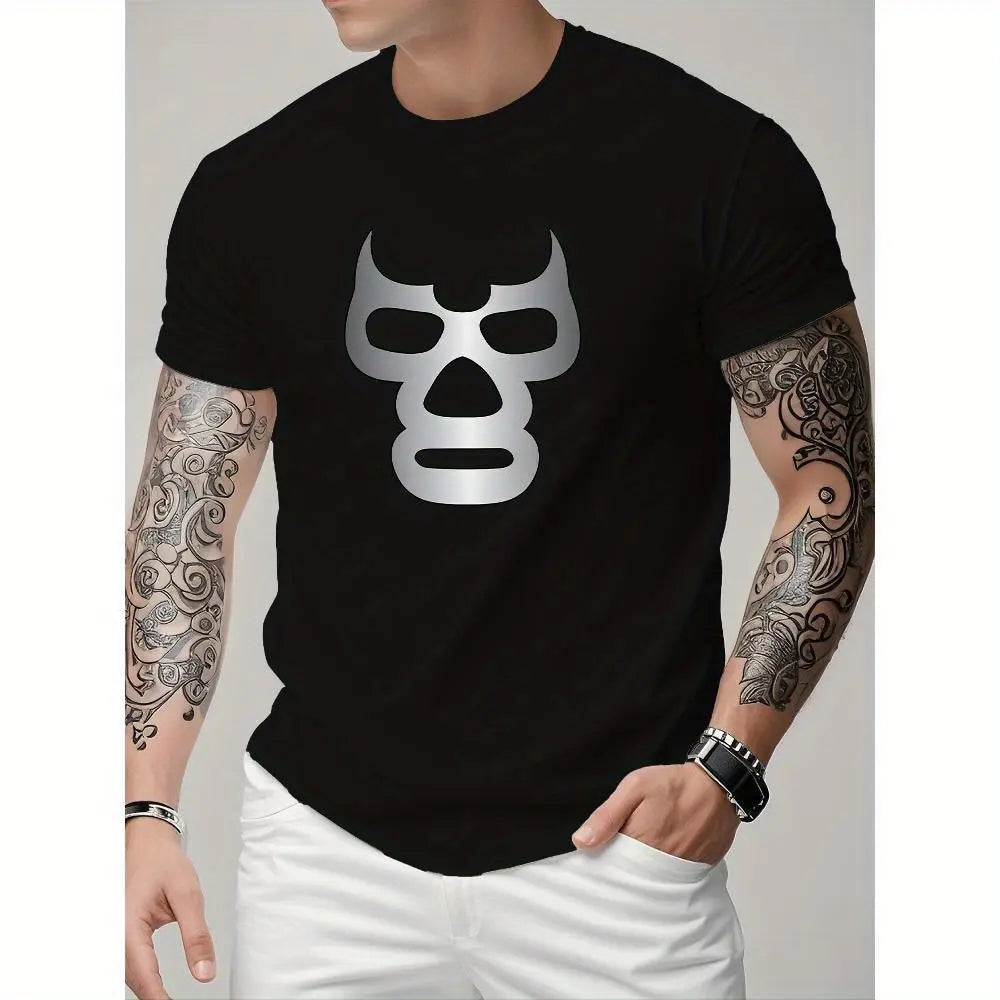 Men's Casual Graphic Print T-Shirt in 100%25 Cotton, Loose Fit Crew Neck with Short Sleeves, Lightweight and Breathable for Summer Wear, Top