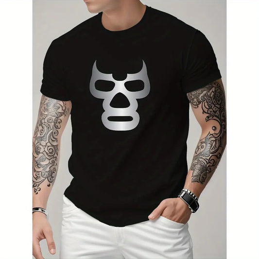 Men's Casual Graphic Print T-Shirt in 100%25 Cotton, Loose Fit Crew Neck with Short Sleeves, Lightweight and Breathable for Summer Wear, Top