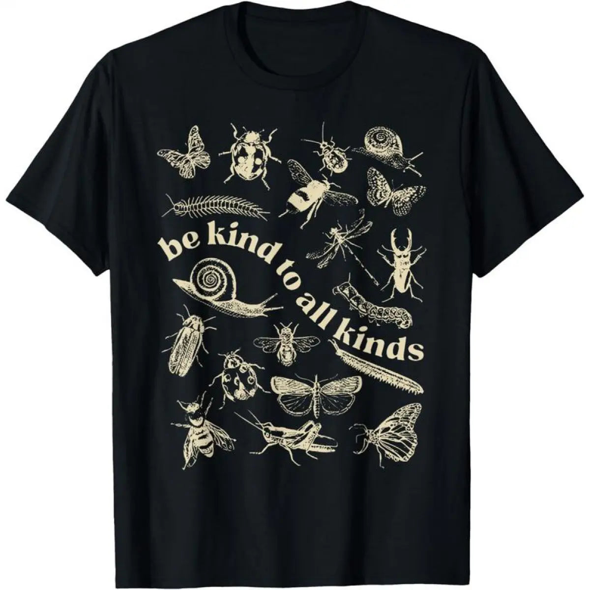 %25 Cotton Vintage Be Kind To All Kinds Bugs Entomology Entomologist T-Shirt men's t shirts graphic design unisex cotton t-shirt