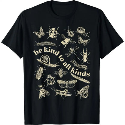 %25 Cotton Vintage Be Kind To All Kinds Bugs Entomology Entomologist T-Shirt men's t shirts graphic design unisex cotton t-shirt