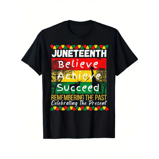Juneteenth Is My Independence Day Black Pride  T-Shirt, Casual Crew Neck Short Sleeve T Shirt, Comfortable Fabric, Street Style  Top, Multiple Sizes To Fit Most Body Types, Holiday Gifts