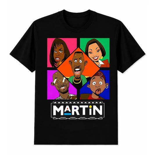 Martin TV Show Vintage Graphic Tee, 100%25 Cotton Retro 90s Sitcom Character Shirt, Black Culture Nostalgia Streetwear T-Shirt