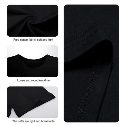 Men's Summer Short-Sleeve Cotton Classic Soft Menswear Casual Tee - Comfy, Breathable, Relaxed Fit, Round Neck, Black with White Motivational Print, Knee Replacement Surgery Recovery Support Gift, S-3XL Post-Surgery Supplies