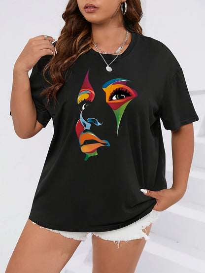 Plus Size - Plus Size - Abstract Oversized Printed Women'S T-Shirt