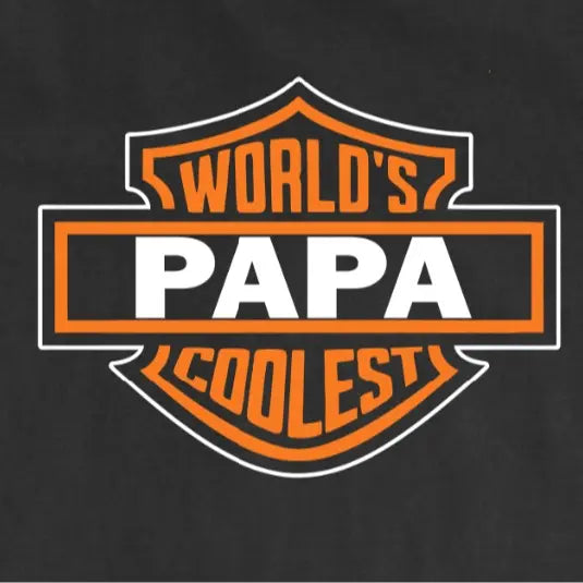 World's Coolest Grandpa Nickname Gift Motorcycle Dad Print Back Font Shirt, Father's Day Tee Birthday Gift from Grandkids Menswear Top