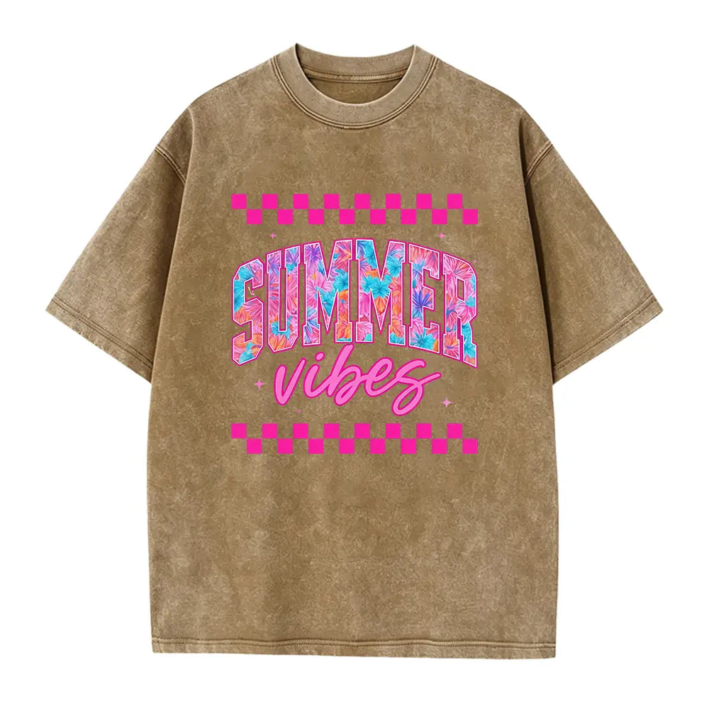 Summer Vibes Shirt, Retro Summer Shirt, Beach Vacation Shirt, Trendy Summer Graphic Tee, Cute Aesthetic Shirt, Casual Daily Wear, Soft Cotton Short Sleeve, Outdoor Leisure Top, Holiday Apparel