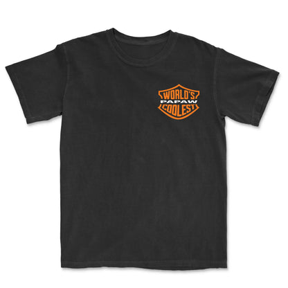 World's Coolest Grandpa Nickname Gift Motorcycle Dad Print Back Font Shirt, Father's Day Tee Birthday Gift from Grandkids Menswear Top