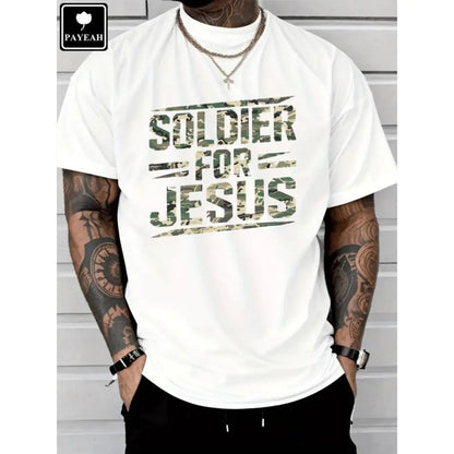Soldier For Jesus Christian T-Shirt For Summer 100%25 Heavy Cotton T Shirt