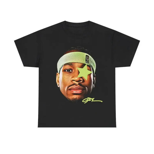 Women's 90s Vintage Washed Oversized Unisex 100%25 Natural Cotton Crewneck Short-Sleeve T-Shirt - Allen Iverson Inspired Retro Hip Hop Graphic, Relaxed Fit Streetwear, Ideal for Sports, Birthday Gift for Basketball Fans, Cargo Pants Styling Companion