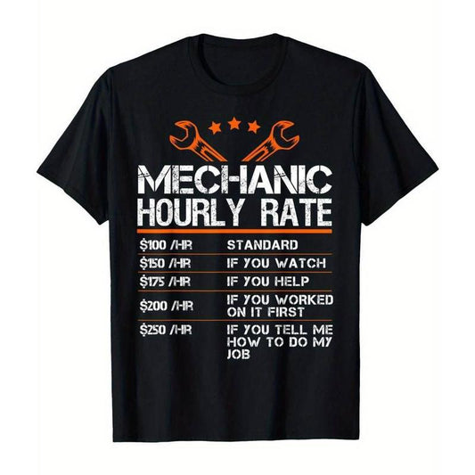 Summer t Shirts Funny Mechanic Hourly Rate Auto Repair Mechanic Labor Rates T-Shirt