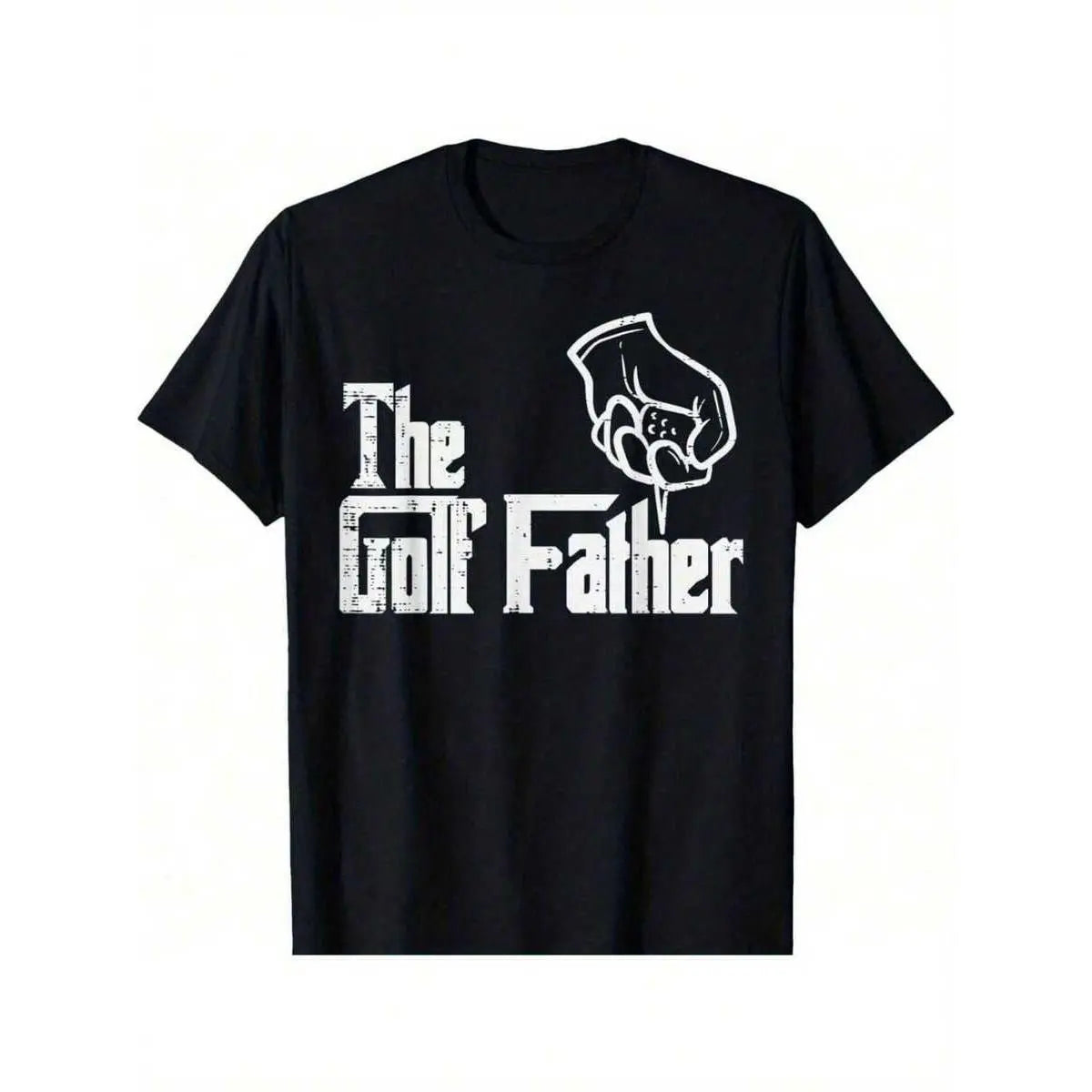 Funny Golf Father T-Shirt - "The Golf Father" Graphic Tee - Soft Breathable Cotton Shirt For Golf Dad - Black With White Print - Father'S Day,