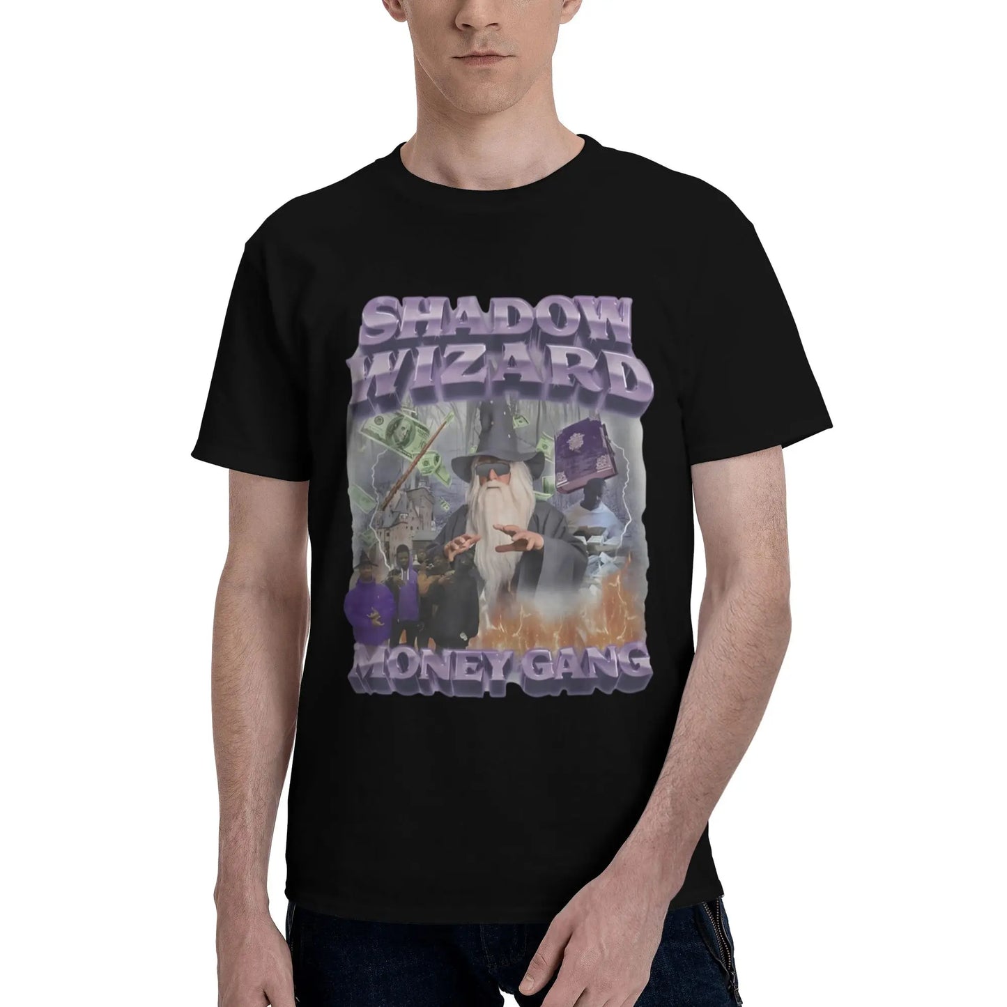 100%25 Cotton Shadow Wizard Money Gang Viral Meme Sarcastic Ironic Gen Z T-Shirt