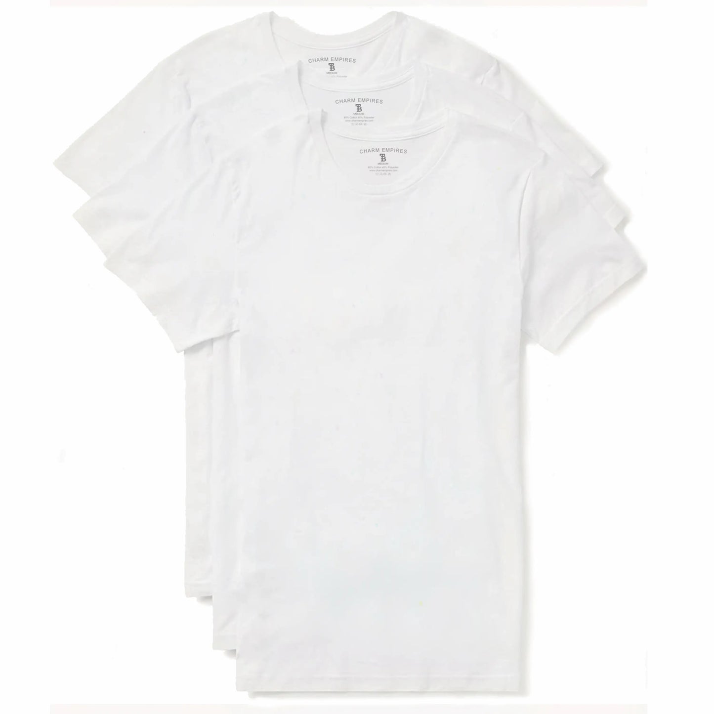 TRAILBLAZER Slim Fit White and Black Tees Crewneck (3 Pack)