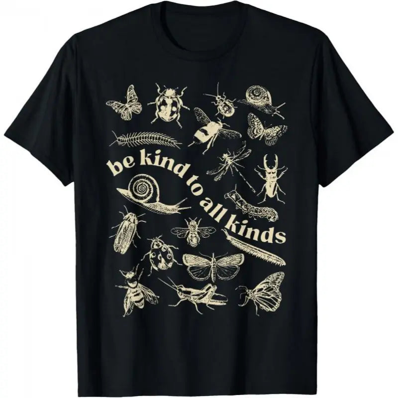 %25 Cotton Vintage Be Kind To All Kinds Bugs Entomology Entomologist T-Shirt men's t shirts graphic design unisex cotton t-shirt