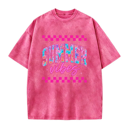 Summer Vibes Shirt, Retro Summer Shirt, Beach Vacation Shirt, Trendy Summer Graphic Tee, Cute Aesthetic Shirt, Casual Daily Wear, Soft Cotton Short Sleeve, Outdoor Leisure Top, Holiday Apparel