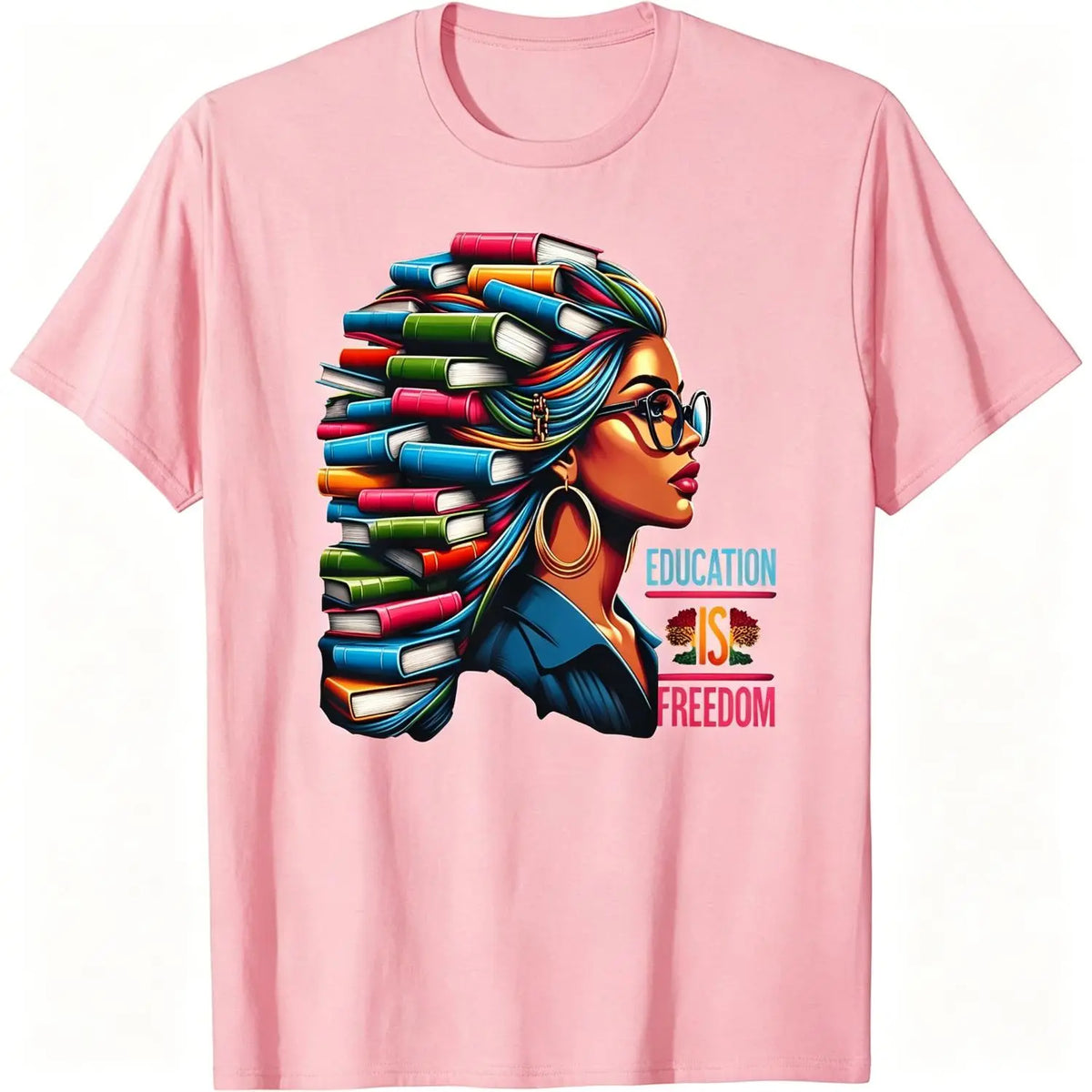 100%25 Made in the USA U.S.A., 180 grams of education is free, black teacher books, black history month t-shirt