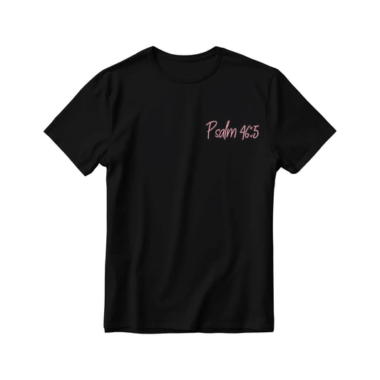 "GOD IS WITHIN HER SHE WILL NOT FALL" & Psalm 46:5 Retro Vintage Loose Fit Unisex Top for Men & Women Spring Summer Casual Wear,180g Washed Cotton T-Shirt Dual-Sided Inspirational Design ,Must-buy on Black Friday