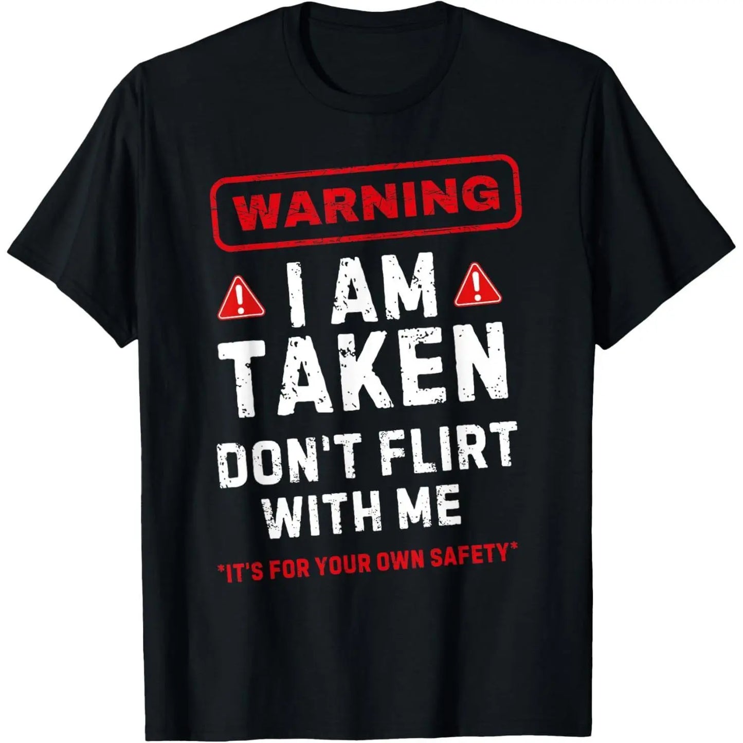 Men's Round Neck Short-Sleeve Loose T-Shirt - Soft Cotton Fabric, Simple Design, Funny "Taken Warning" Print, Casual Streetwear Sports Top, Shortsleeve, T Shirts
