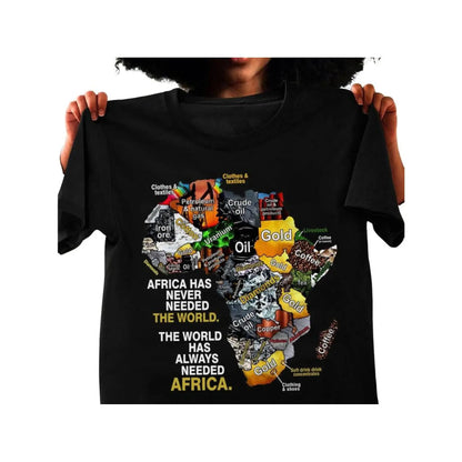Africa Never Needed The World The World Has Always Needed Africa Black History BLM Unisex Cotton Shirt Streetwear For Men