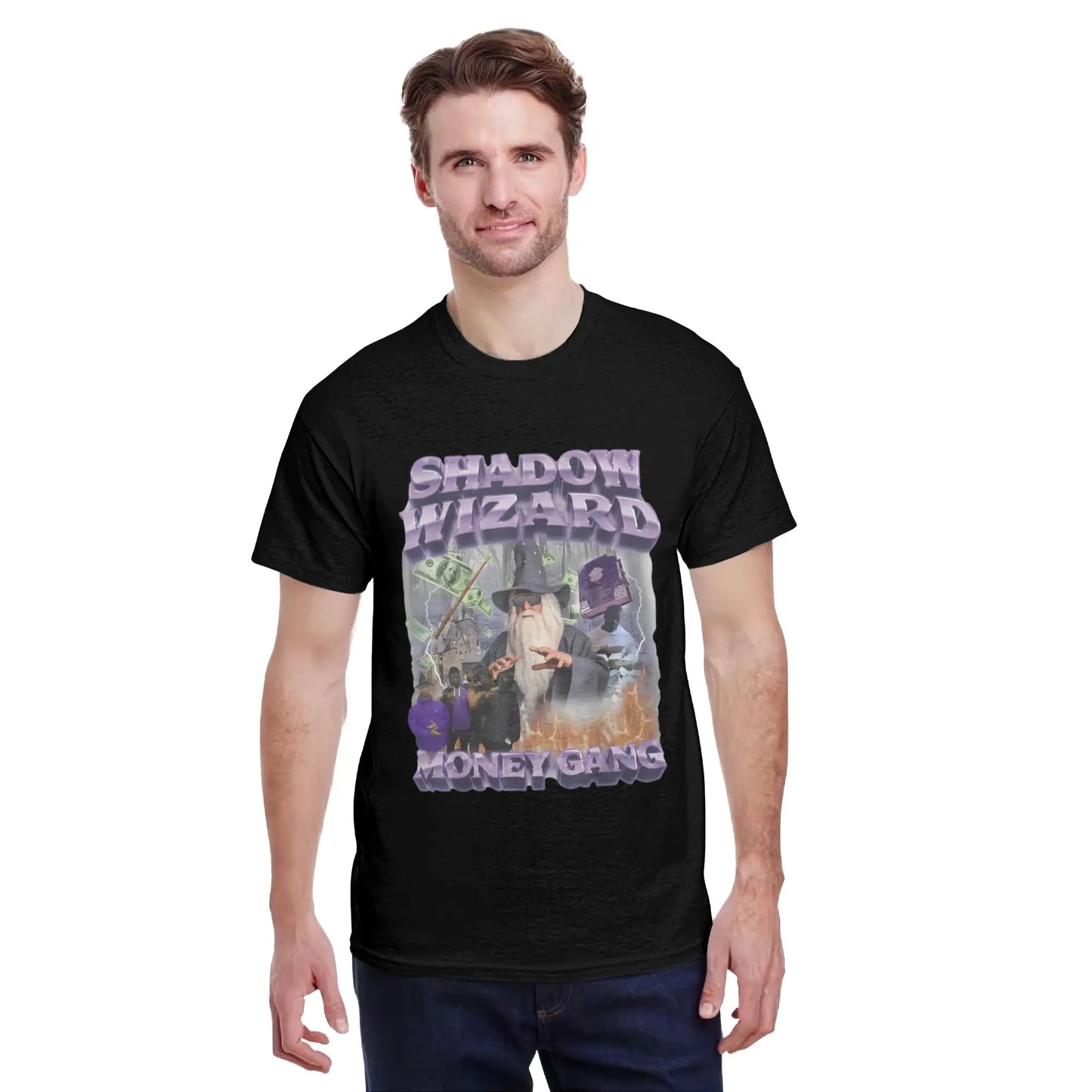 100%25 Cotton Shadow Wizard Money Gang Viral Meme Sarcastic Ironic Gen Z T-Shirt