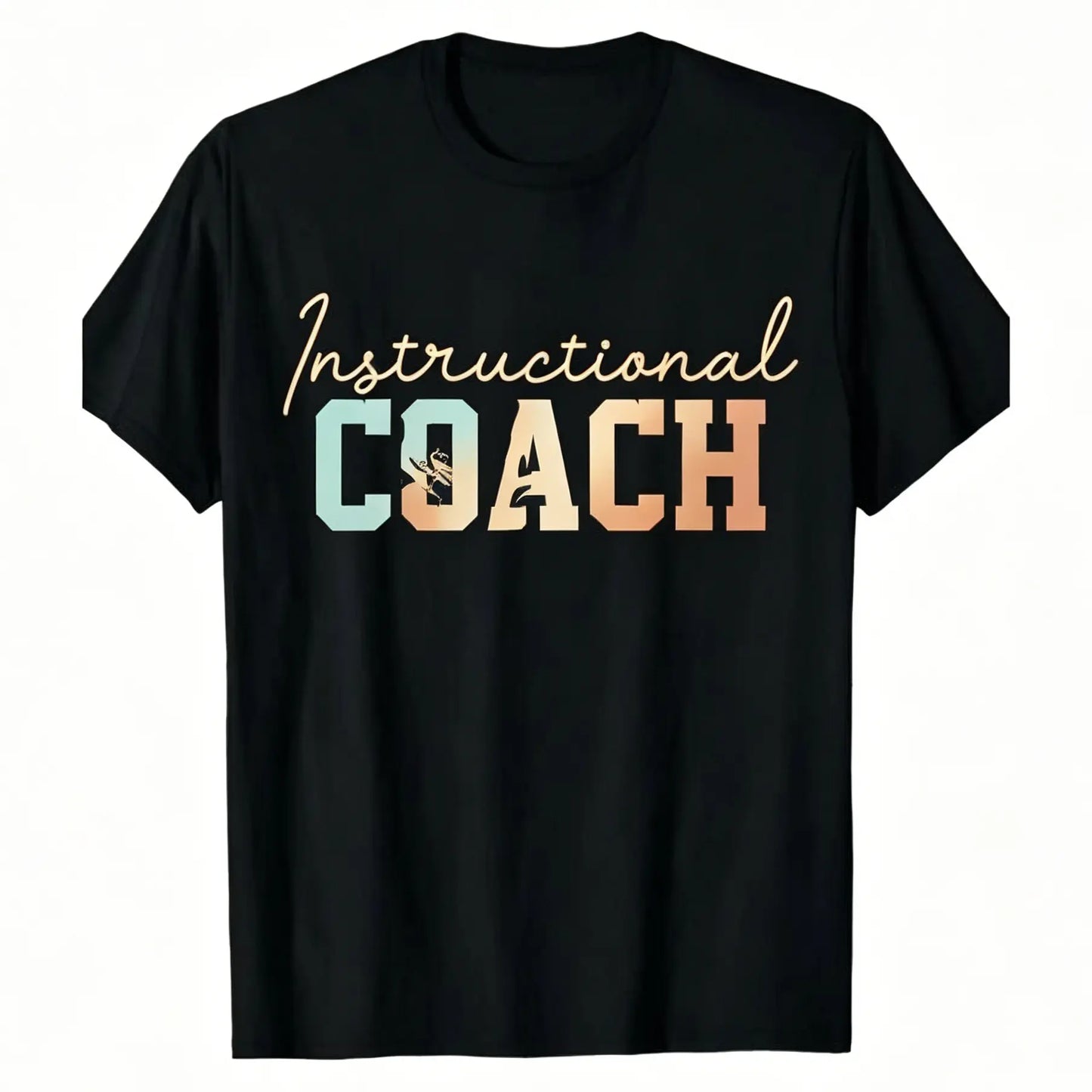 Men'S & Women'S 180gsm Heavyweight 100%25 Coach Appreciation T-Shirt - Elegant Crew Neck Short Sleeve with Leopard Print Lettering & Geometric Pattern, Soft Casual Unisex Shirt for Instructors, Coaches, Teachers - All-Season Crewneck Menswear Tshirt