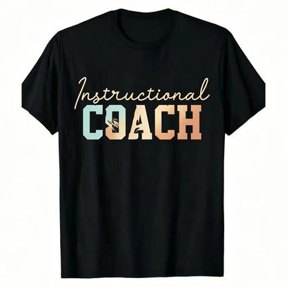 Men'S & Women'S 180gsm Heavyweight 100%25 Coach Appreciation T-Shirt - Elegant Crew Neck Short Sleeve with Leopard Print Lettering & Geometric Pattern, Soft Casual Unisex Shirt for Instructors, Coaches, Teachers - All-Season Crewneck Menswear Tshirt