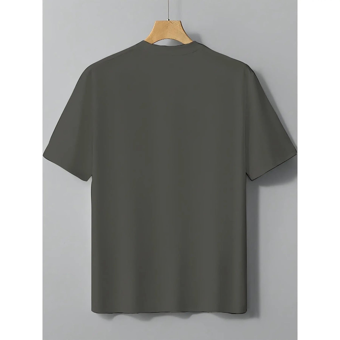 Men's Spandex Fabric Short-Sleeve Printed T-Shirt, Casual Summer Men's Top